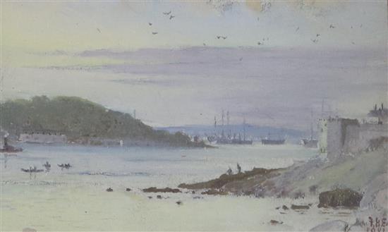 Francis John Harris Edgcombe, oil on card, coastal landscape, initialled and dated 1901, 8 x 13cm